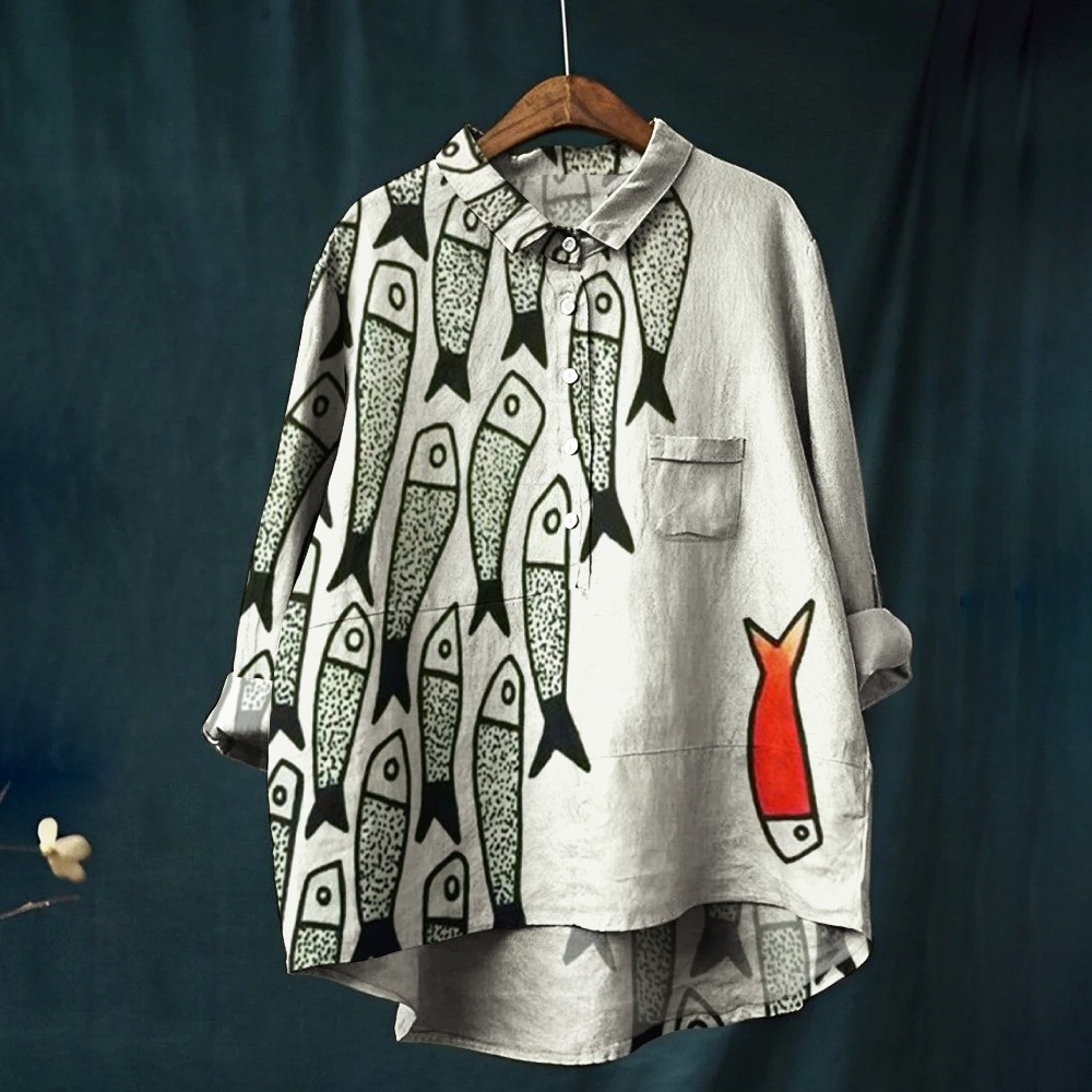 Fun Fish Art Cropped Casual Pants