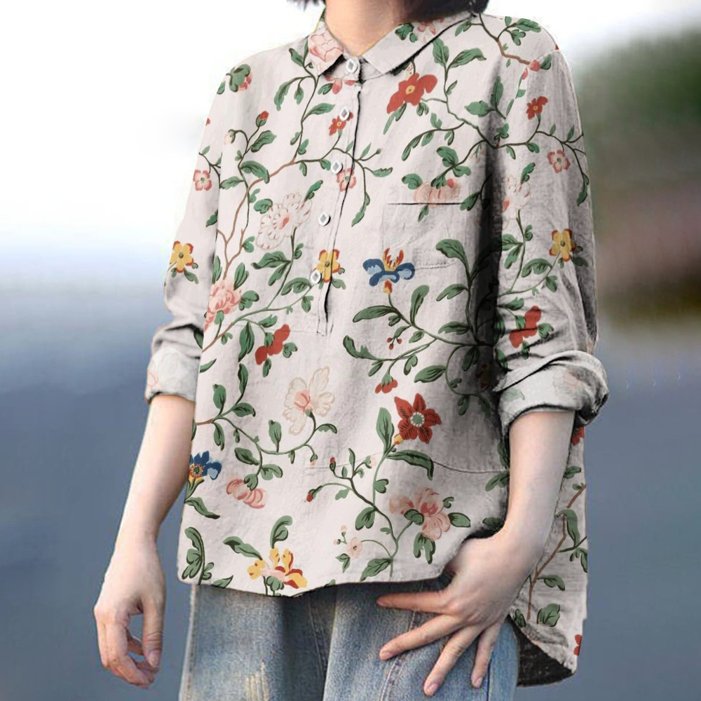 Women's Flowers Print Casual Shirt