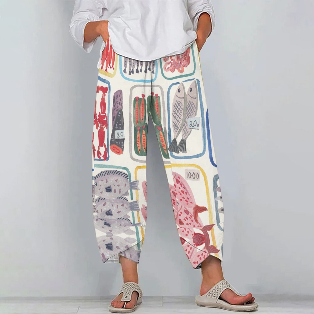 Women's Casual Fish Printed Pants
