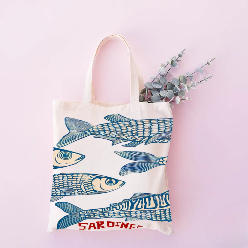 Sardines Print Tote Bag