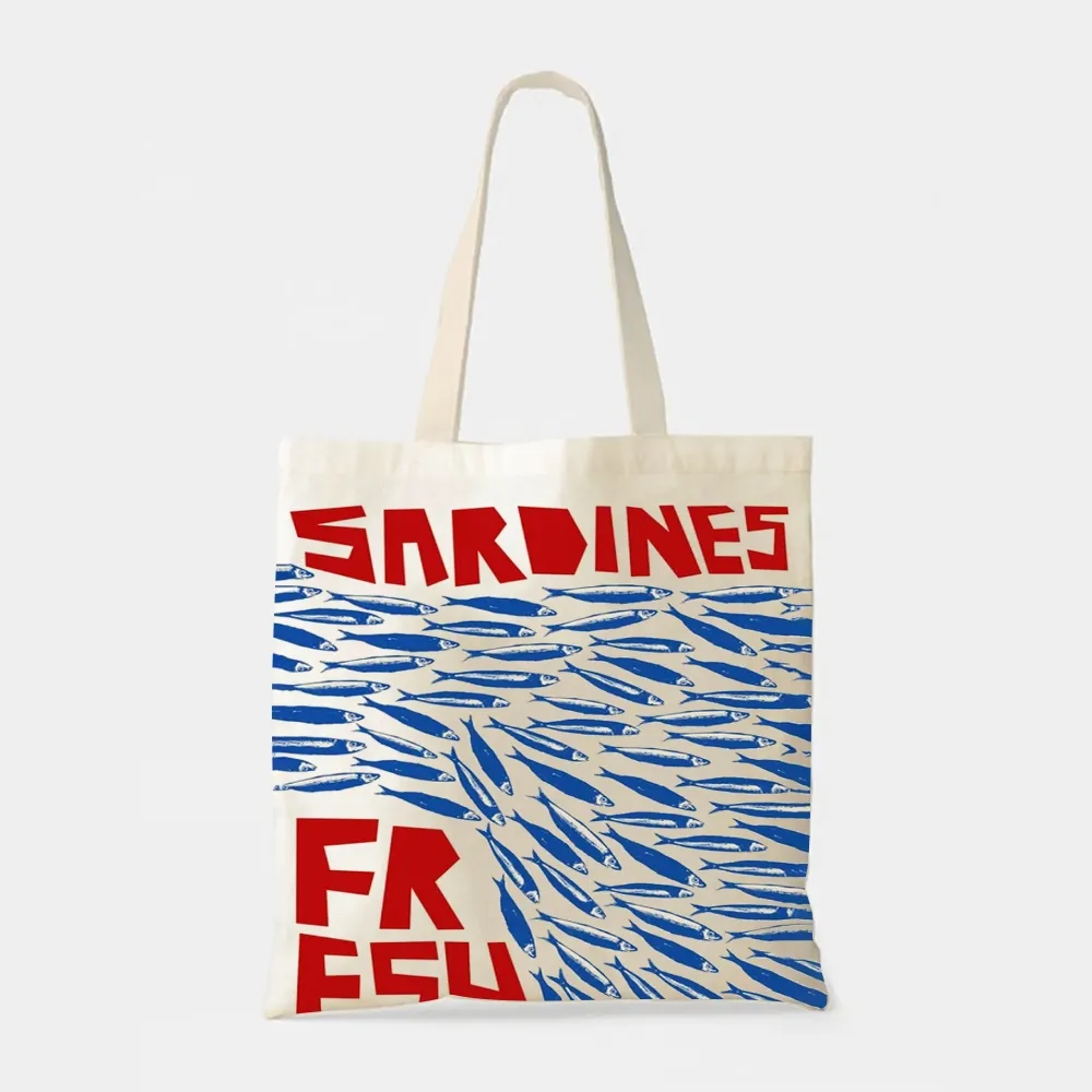 Women's Vintage Sardines Fish Art Print Casual   Shirt