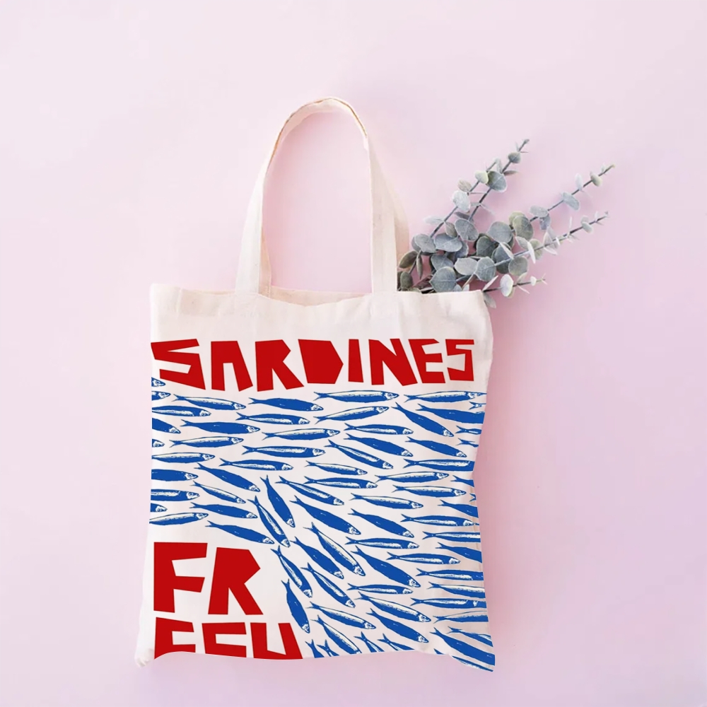 Sardines Print Tote Bag