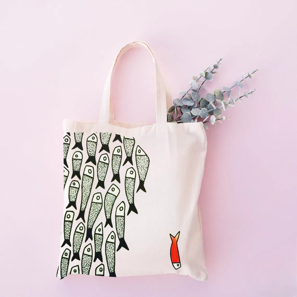 Sardines Print Tote Bag