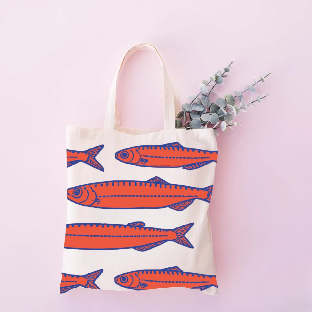 Sardines Print Tote Bag