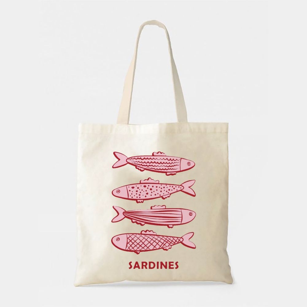 Sardines Print Tote Bag