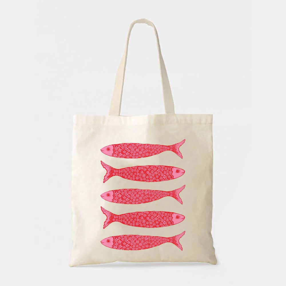 Vintage Fish Print Tote Bag
