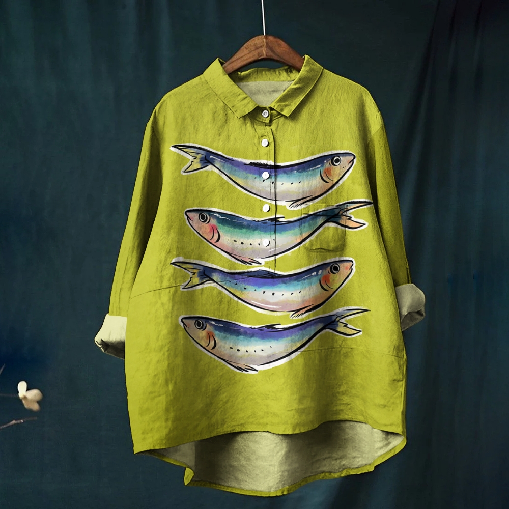 Women's Art Fish Print Casual Shirt