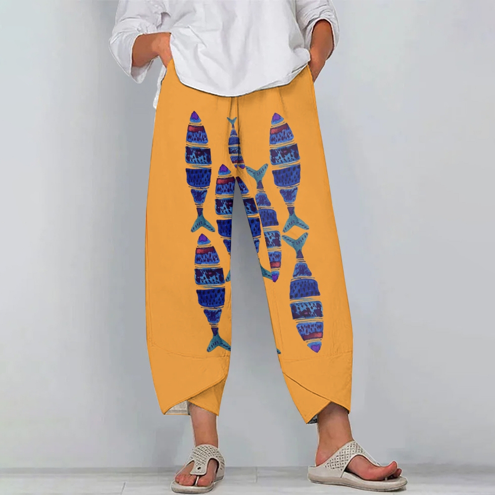 Women's Casual Art Fish Printed Pants