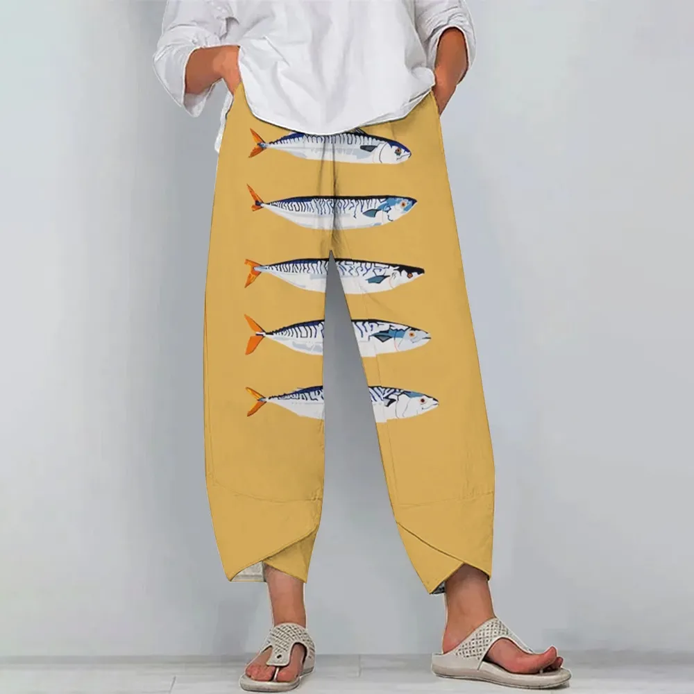 Women's Sardine Print Casual   Shirt