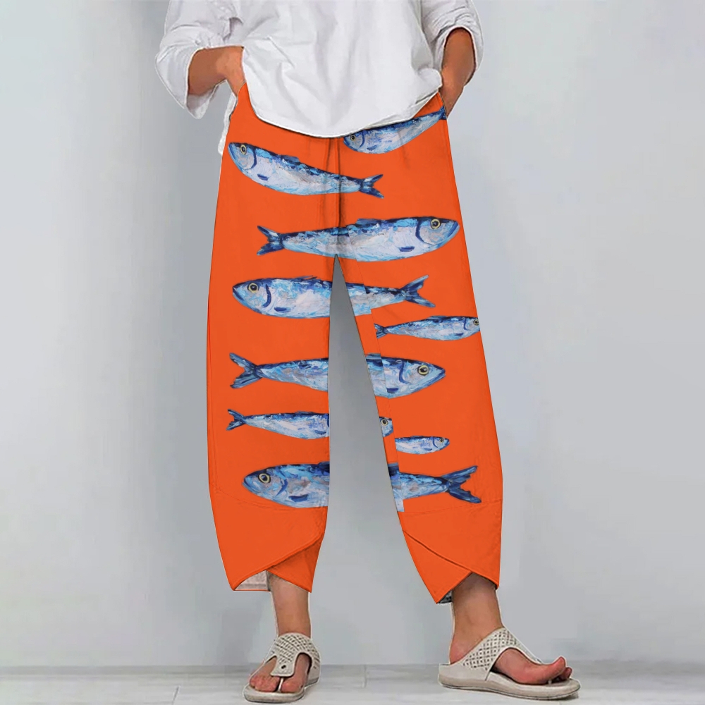 Women's Casual Sardine Printed   Pants