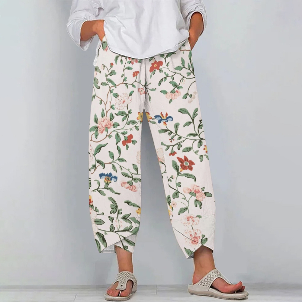 Women's Casual Flower Printed Pants