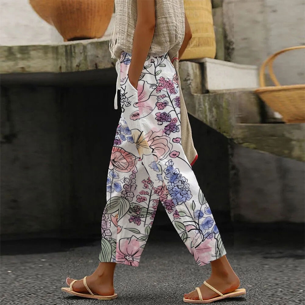 Women's Flower Printed Pants
