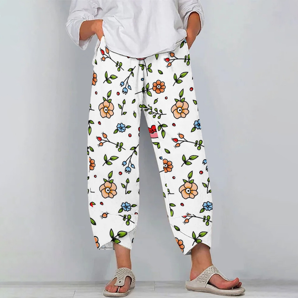 Women's Casual Flower Printed Pants