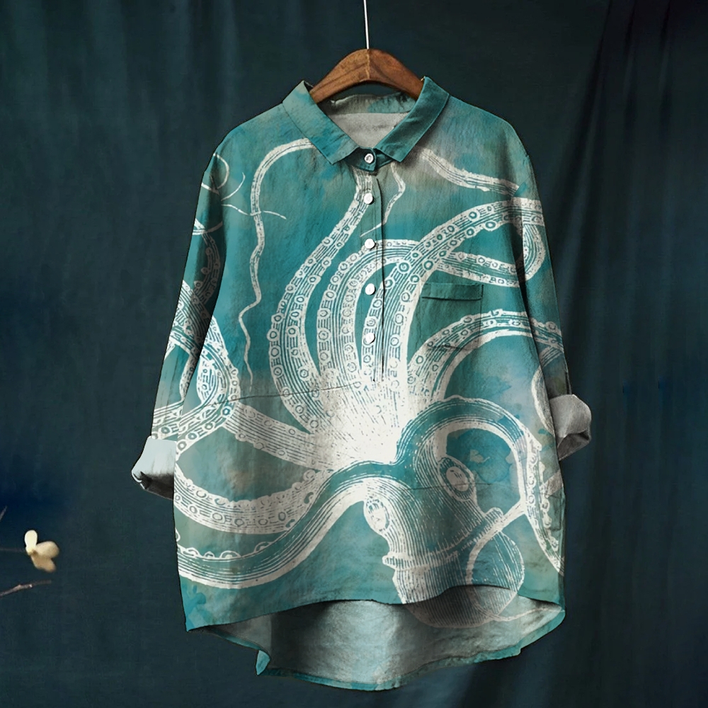 Women's Octopus Print Casual Shirt