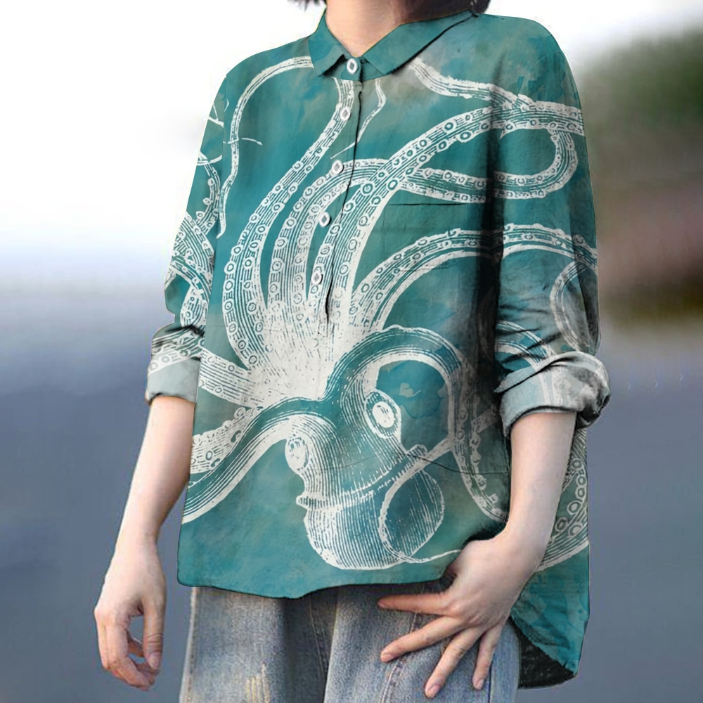 Women's Octopus Print Casual Shirt