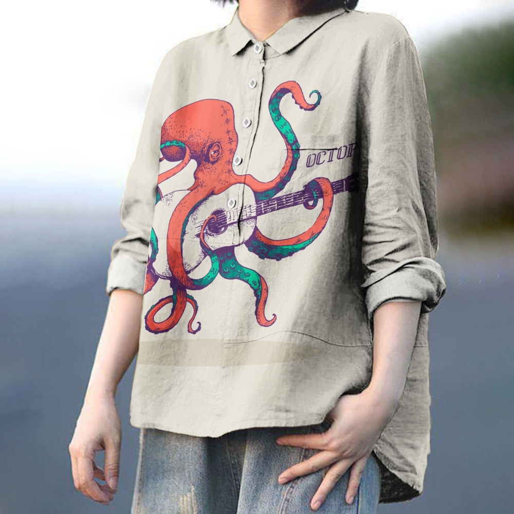 Women's Octopus Print Casual Shirt