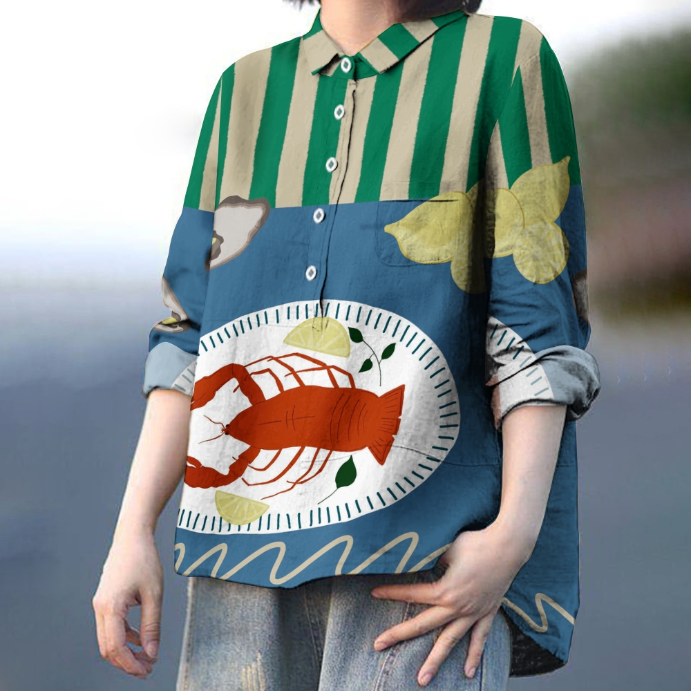 Women's Stripes Print Casual Shirt