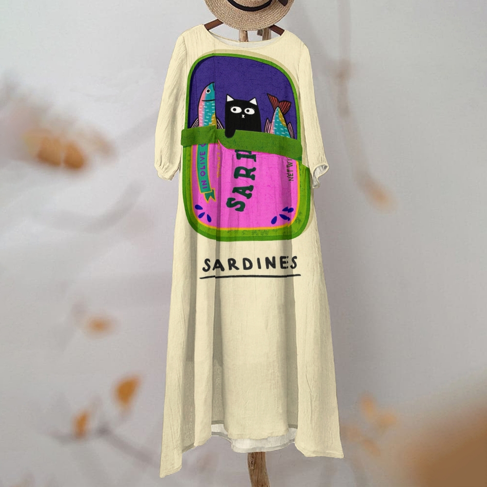 Women's Sardine Printed   Maxi Dress