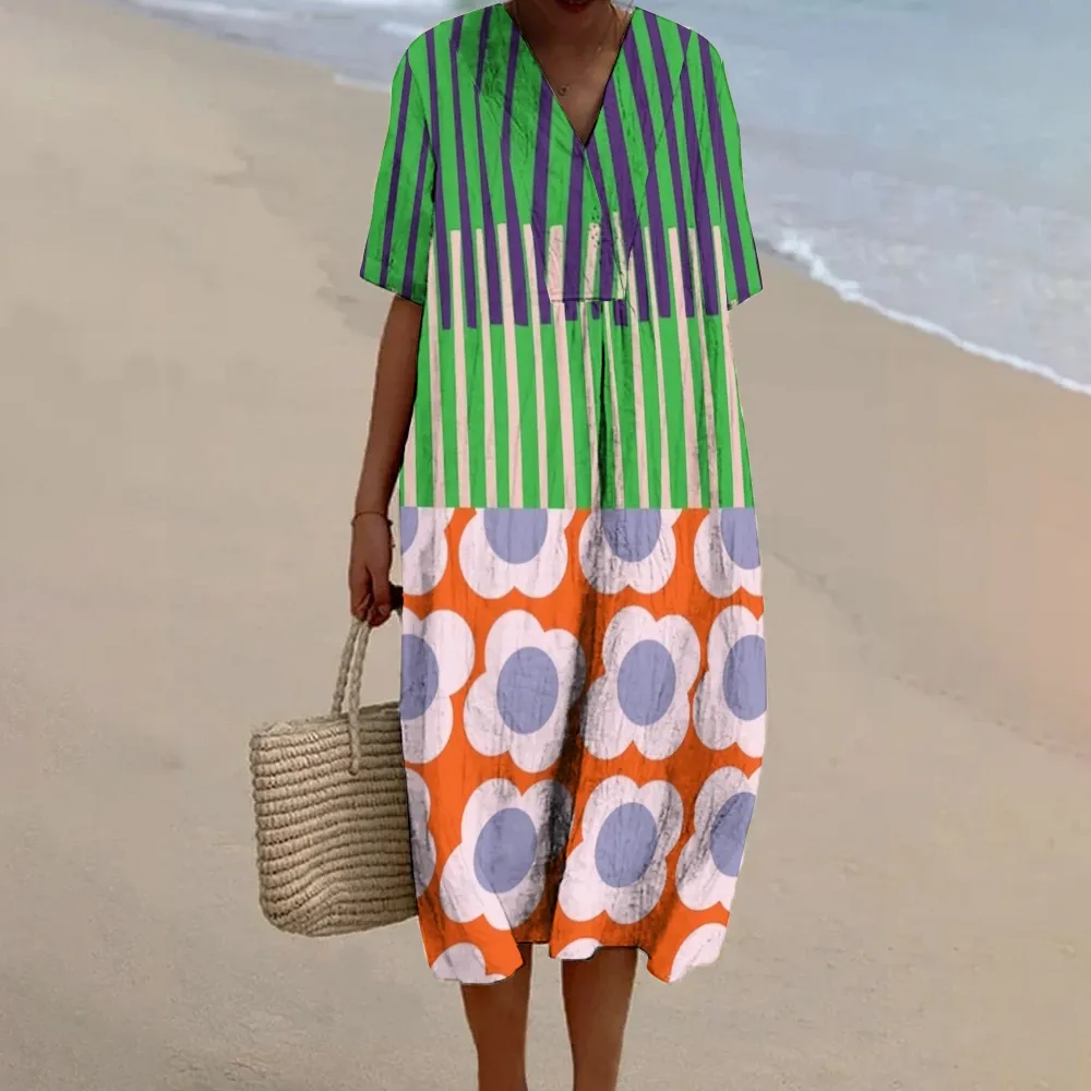 Women's Stripe Daisy Print Casual   Shirt