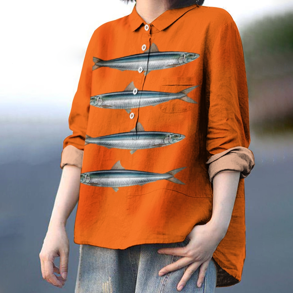 Women's Sardines Printed Casual Shirt