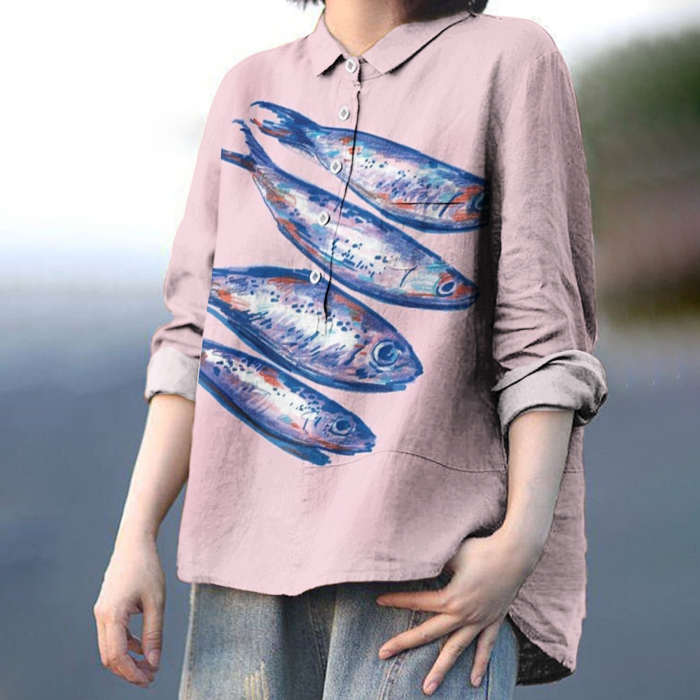 Women's Fish Printed Casual Shirt