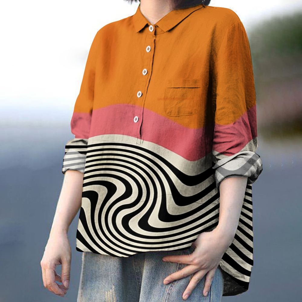 Women's Stripe Printed Casual Shirt