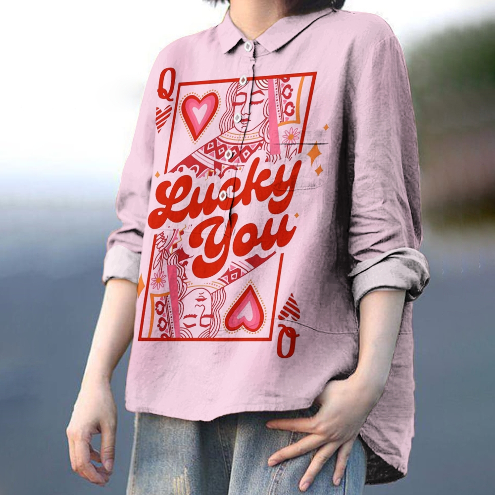 Women's Lucky You Printed Casual Shirt