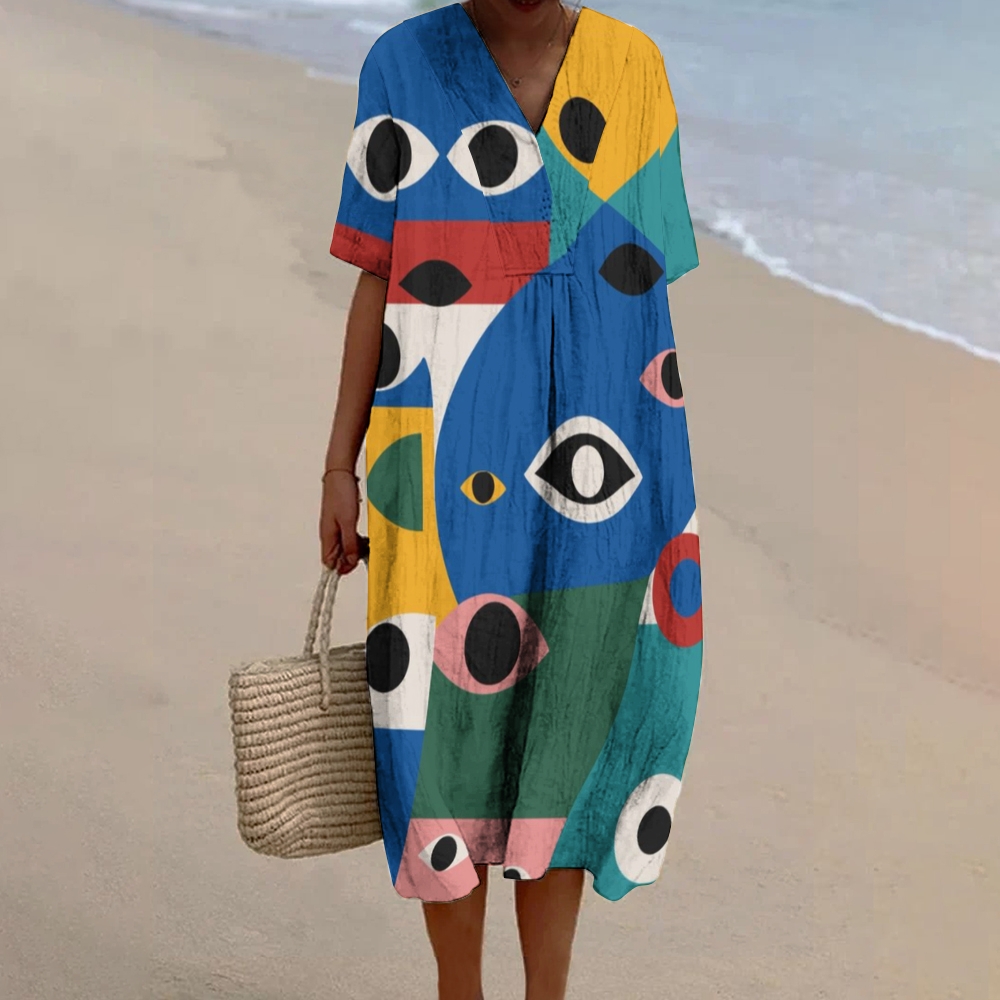 Women's Abstract Printed Flowy Dress