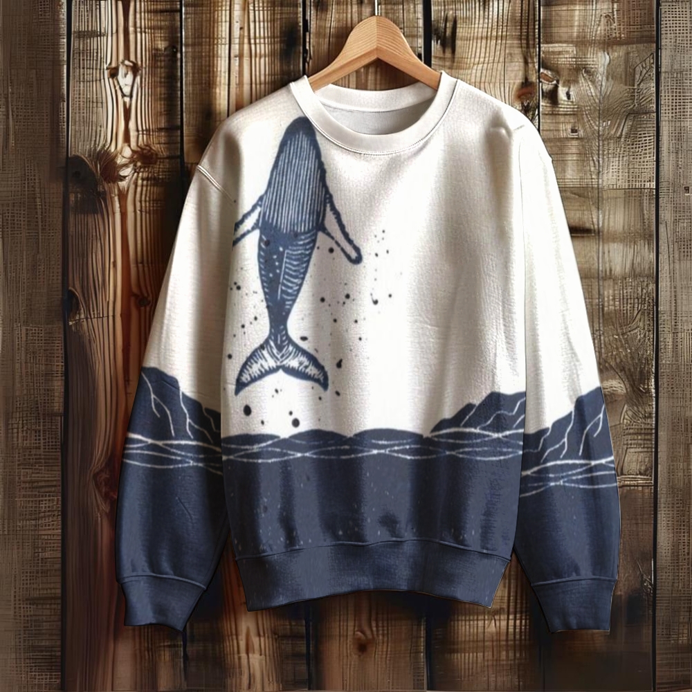 Unisex Shark Printed Casual Sweatshirt