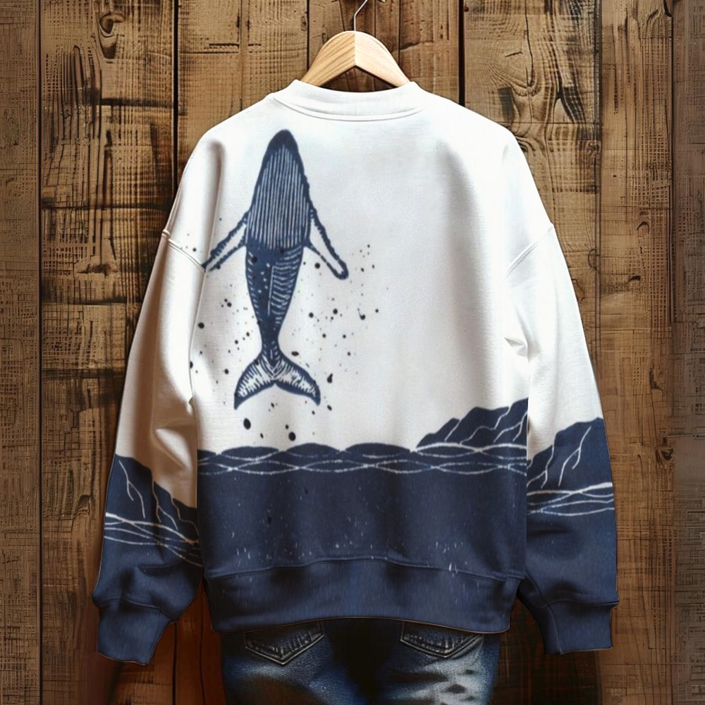 Unisex Shark Printed Casual Sweatshirt