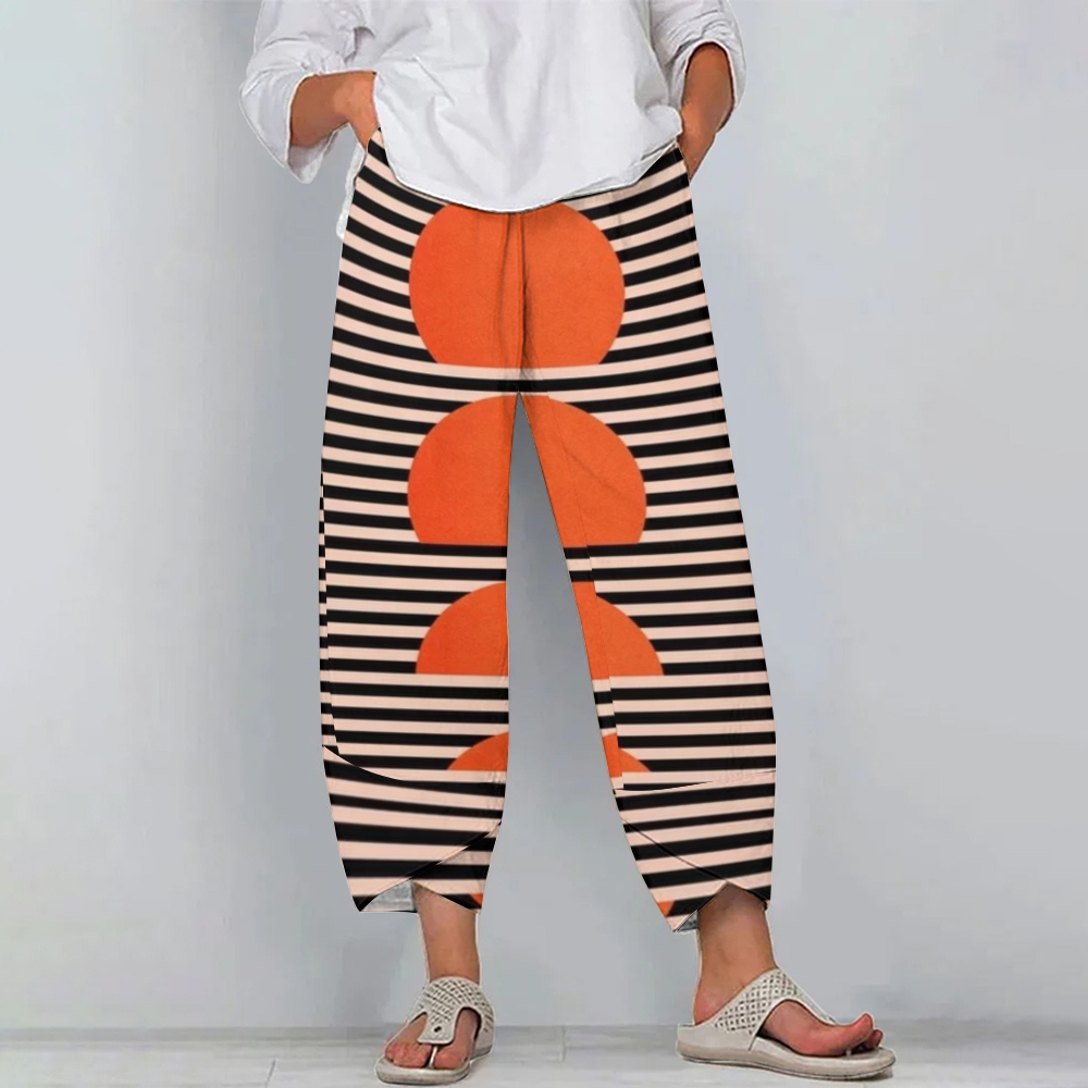 Women's Casual Stripe Printed Pants