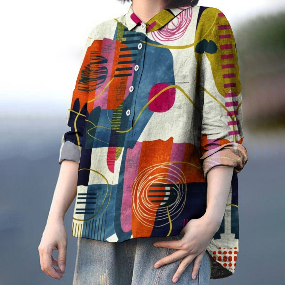 Women's Abstract Printed Casual Shirt