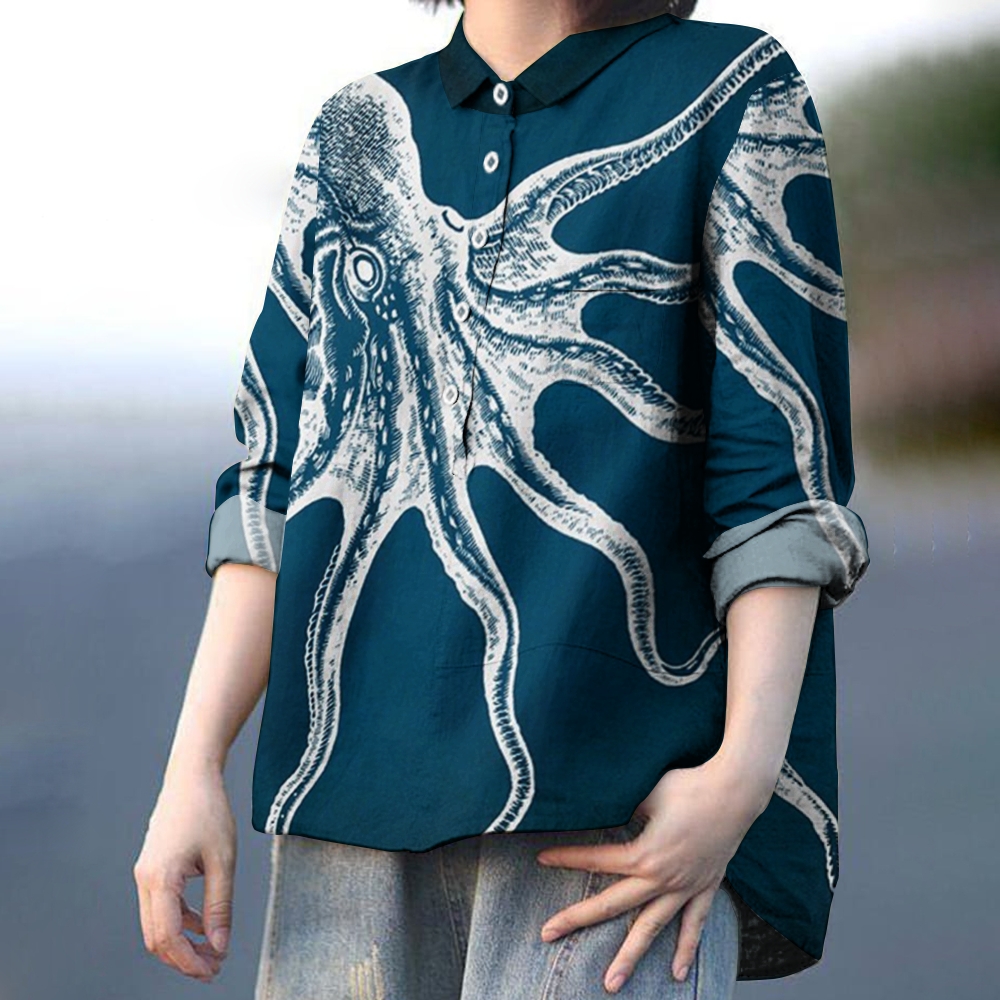 Women's Octopus Printed Casual Shirt