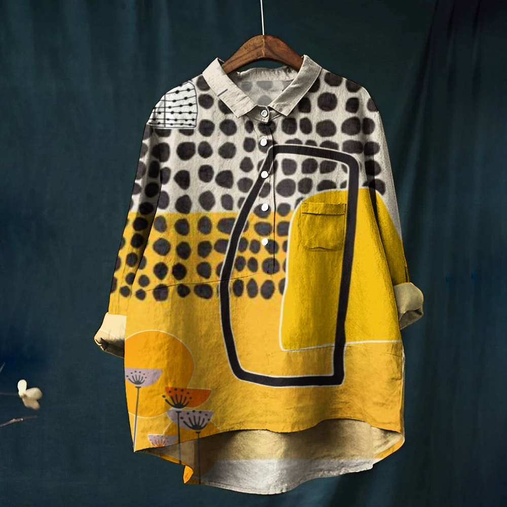 Women's Colorblock Printed Casual Shirt