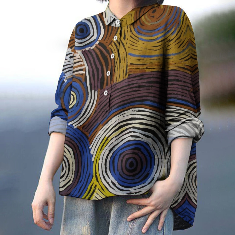 Women's Colorblock Printed Casual Shirt