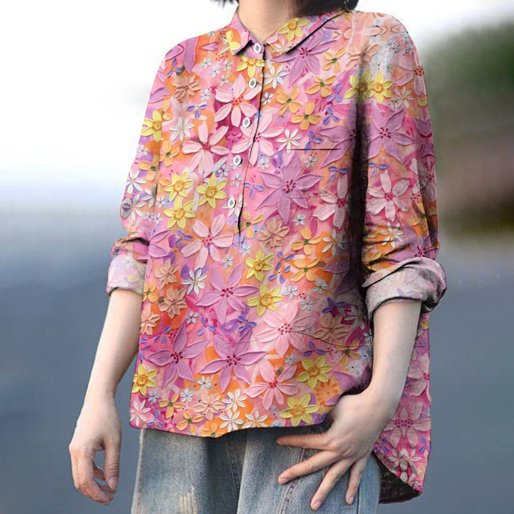 Women's Flowers Printed Casual Shirt