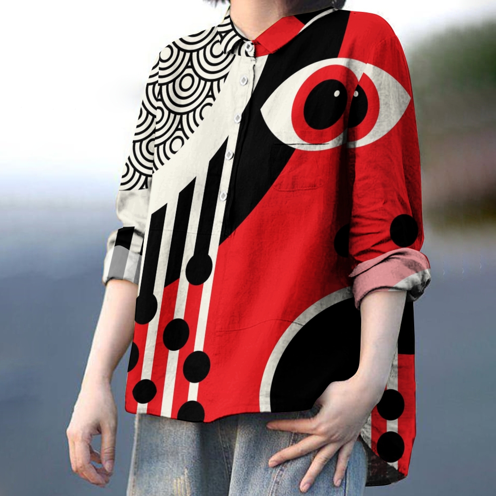 Women's Abstract Geometry Printed Casual Shirt