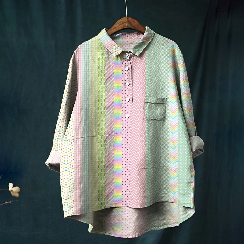 Women's Irregular Geometry Printed Casual Shirt