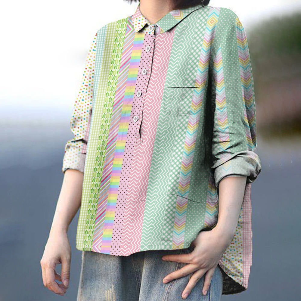 Women's Irregular Geometry Printed Casual Shirt