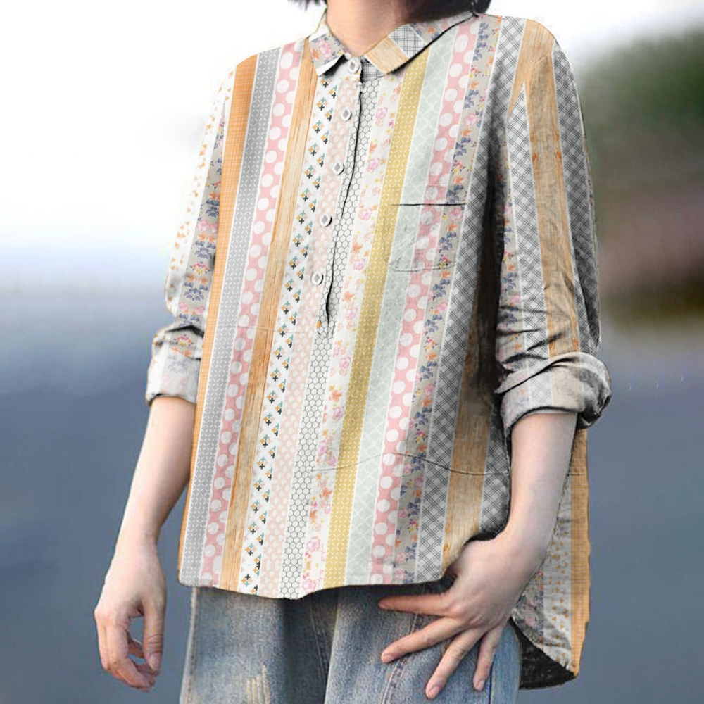 Women's Irregular Geometry Printed Casual Shirt