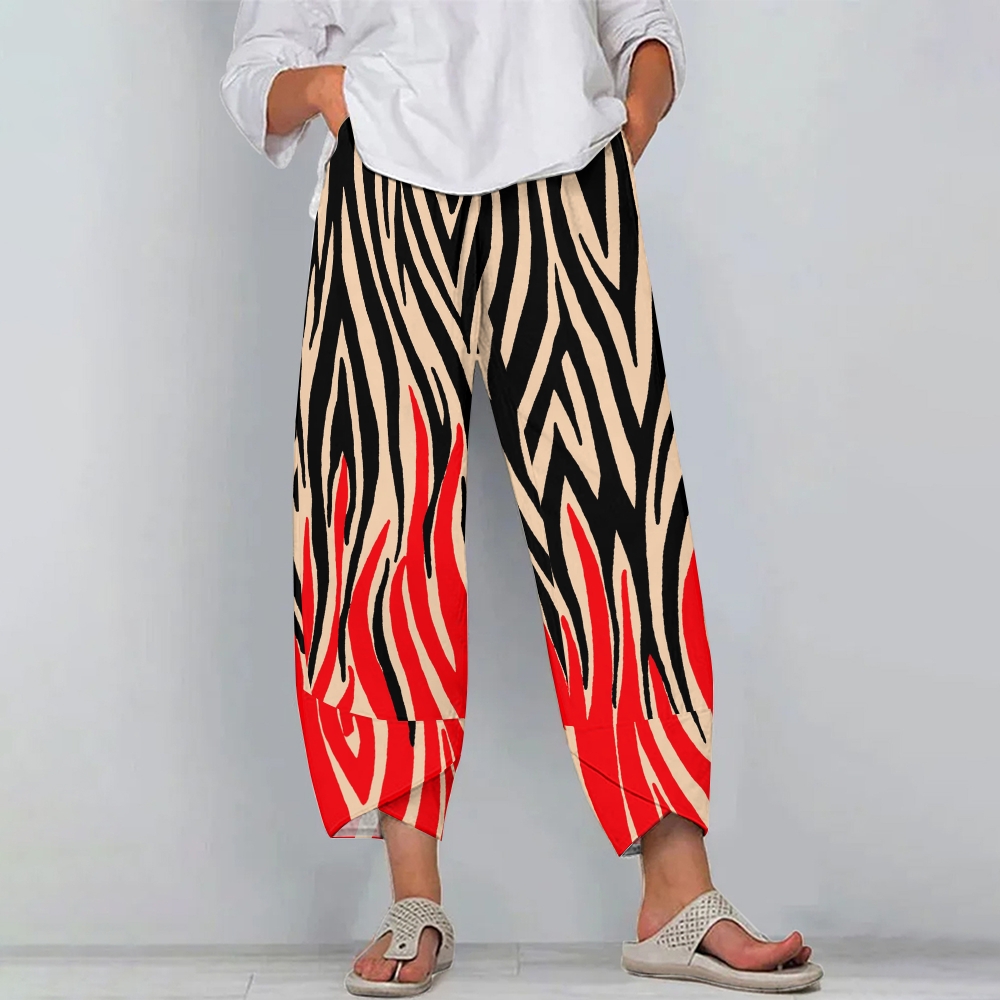 Women's Casual Stripe Printed Pants