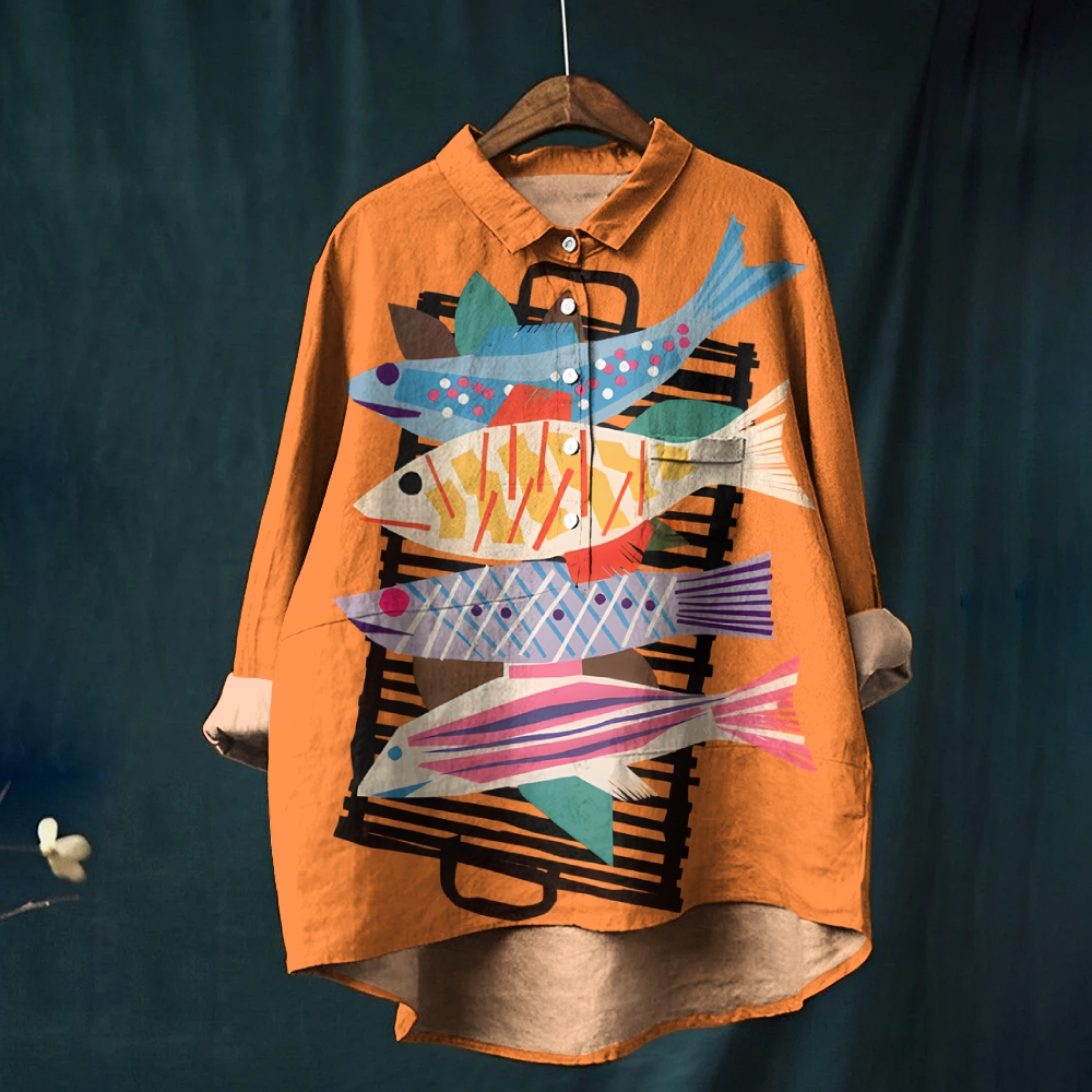 Women's Fish Printed Casual Shirt