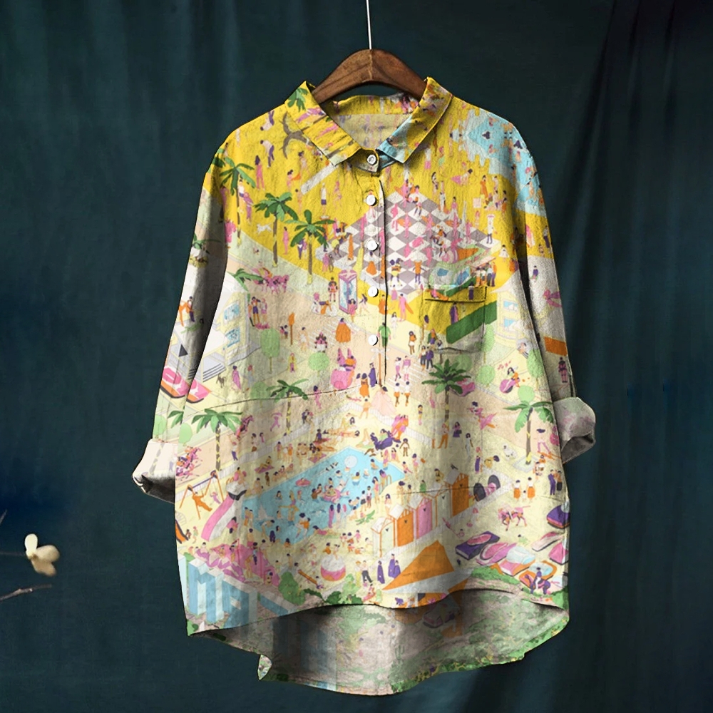Women's Holiday Printed Casual Shirt
