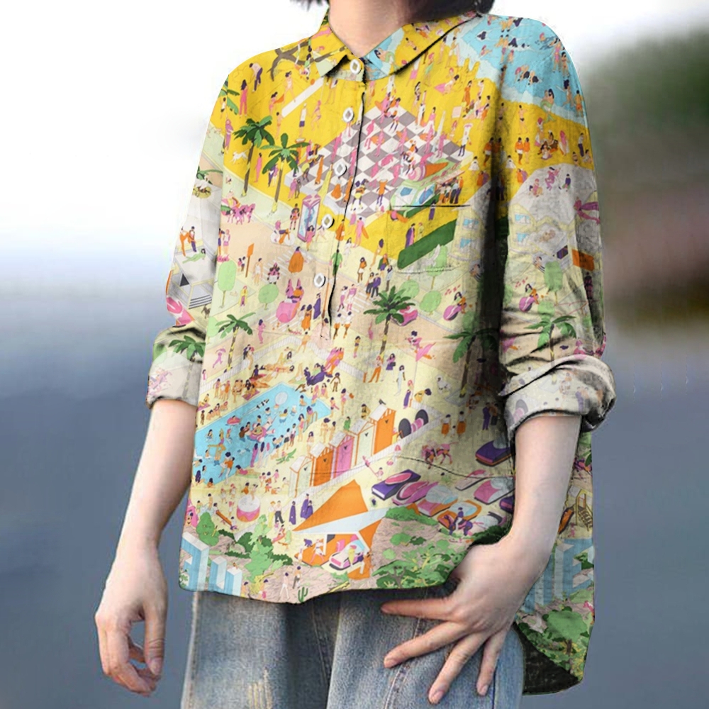 Women's Holiday Printed Casual Shirt