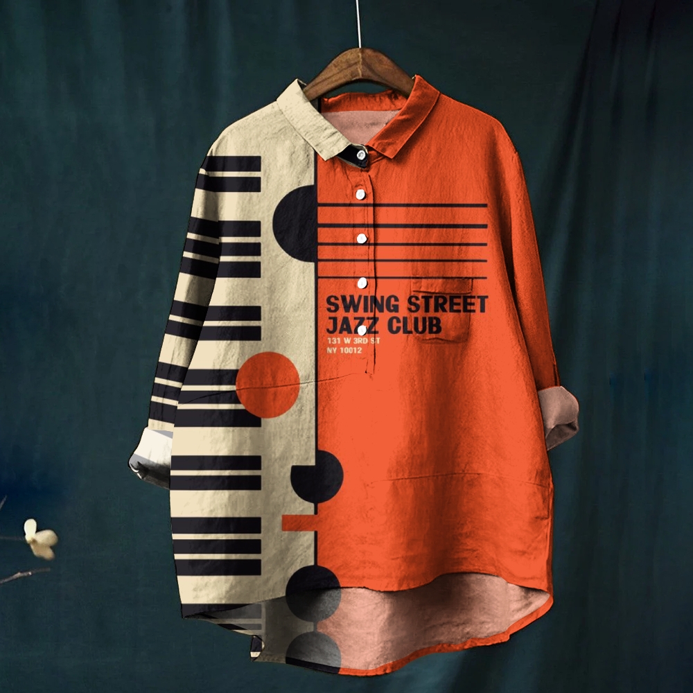 Women's Abstract Geometry Printed Casual Shirt