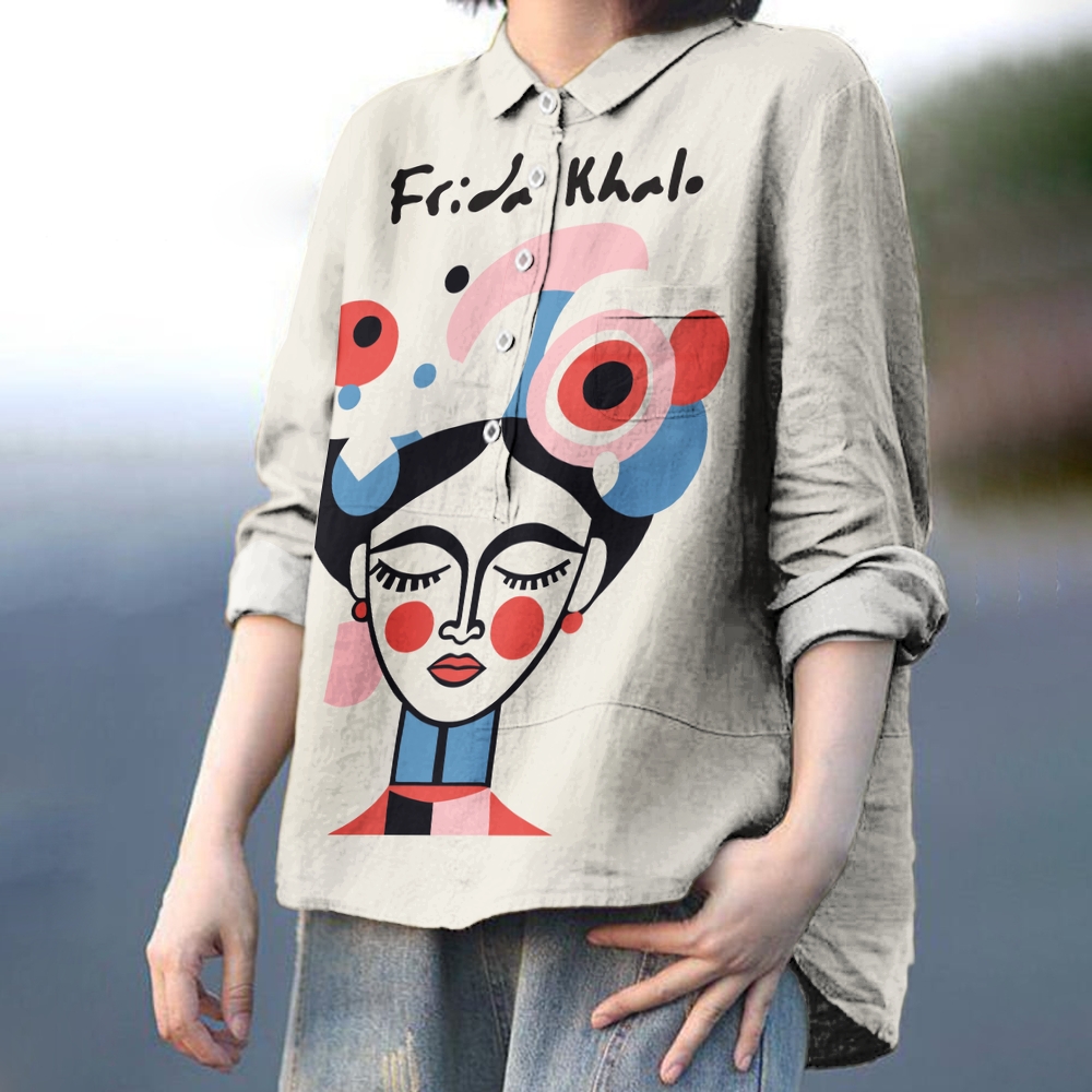 Women's Polka Dot Girl Printed Casual Shirt