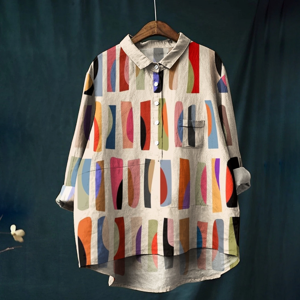 Women's Fun Colorblock Printed Casual Shirt