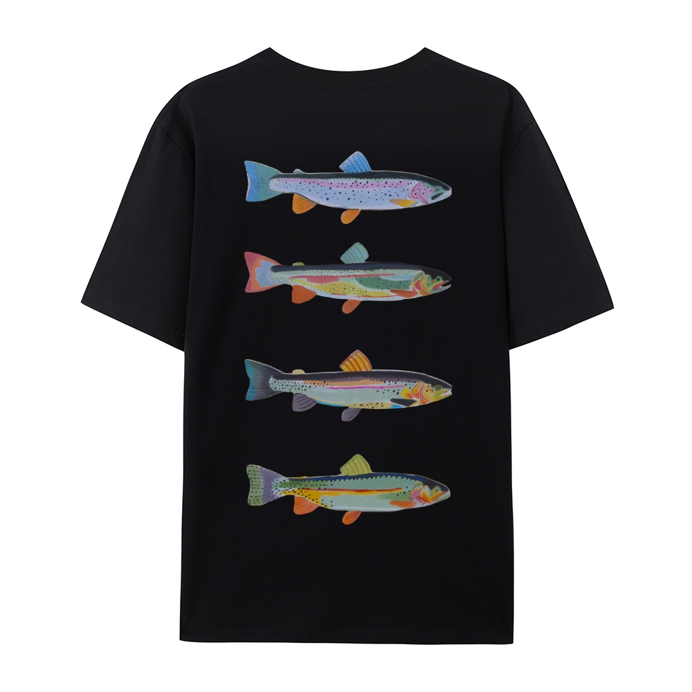 Unisex Sardines Printed Cotton Short-sleeve T-shirt