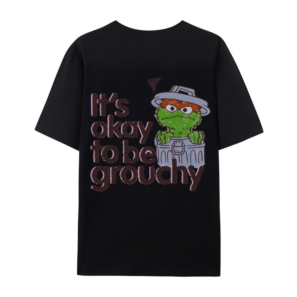 Unisex It's Okay To Be Grouchy Printed Cotton Short-sleeve T-shirt