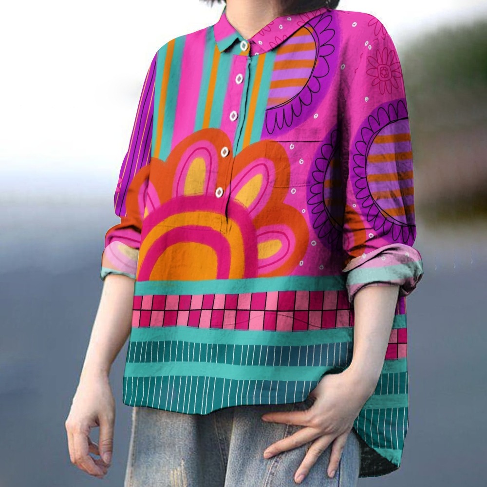 Women's Flower Geometry Printed Casual Shirt